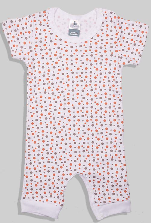 Set of 2 - Short Zipsuits - Dots Solid - Gray (3-24 Months)