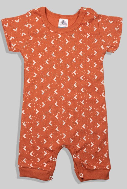 Set of 3 - Short Zipsuits - Triangles Stars Solid - Brown Gray (3-24 Months)