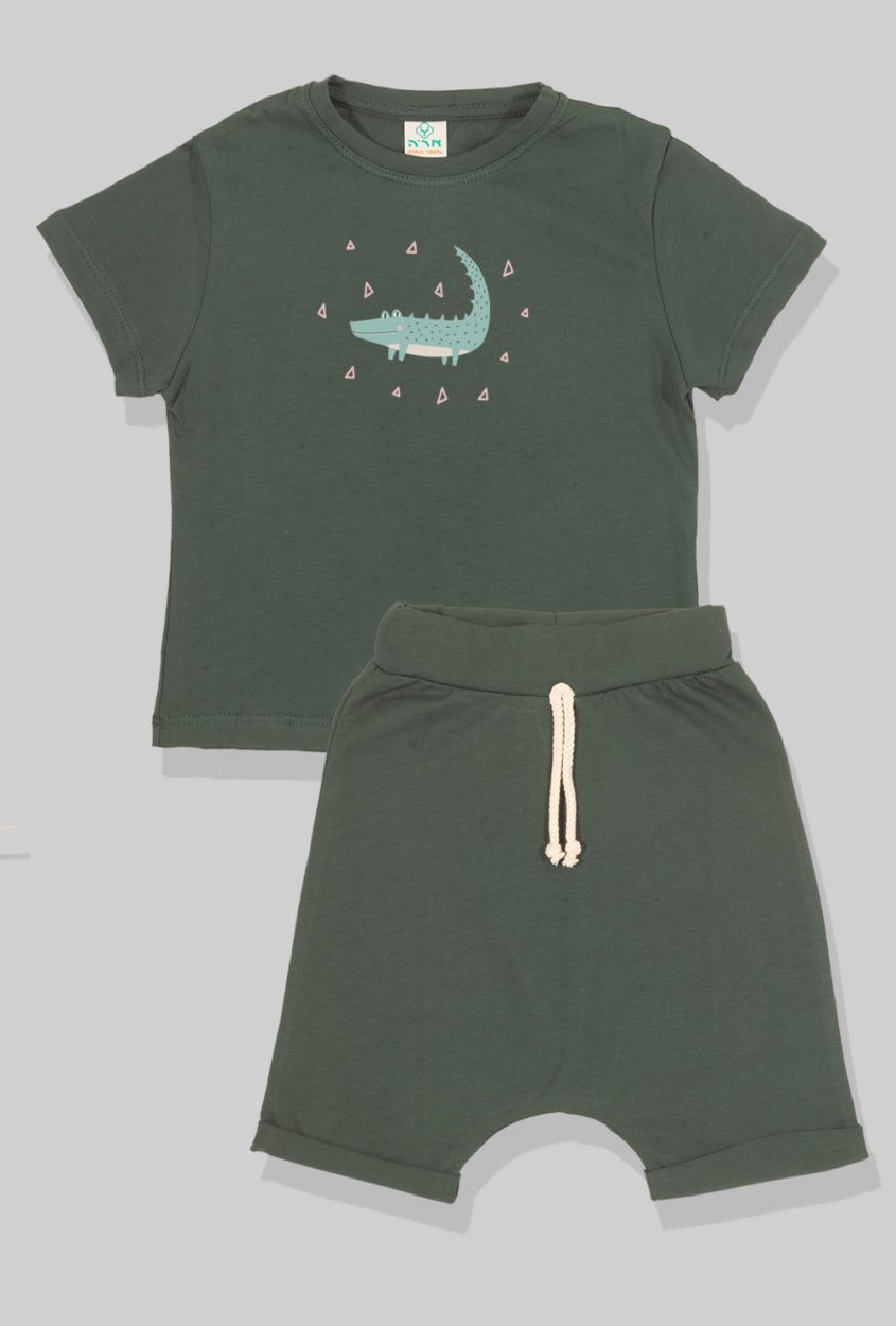 Nursery Set - Top & Pants - Crocodile - Green (2-5 Years)