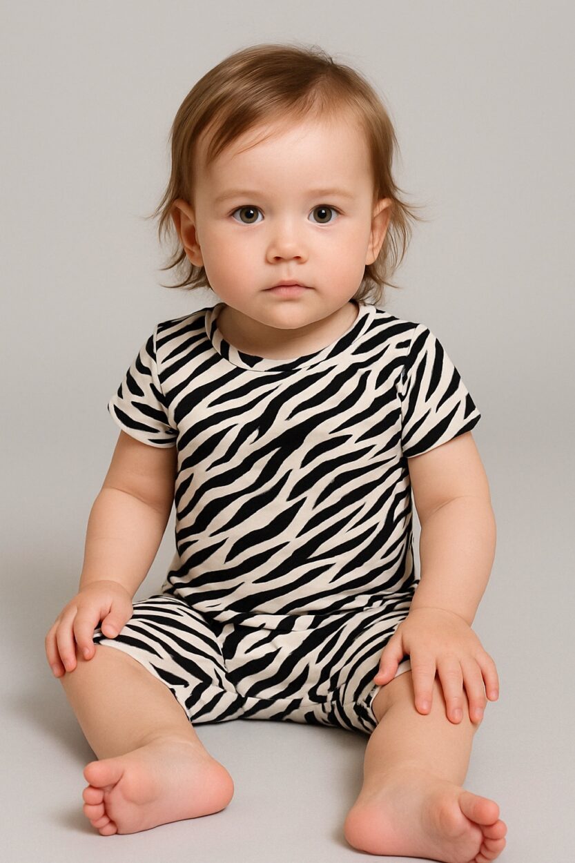 Short Zipsuit - Zebra (3-24 Months)