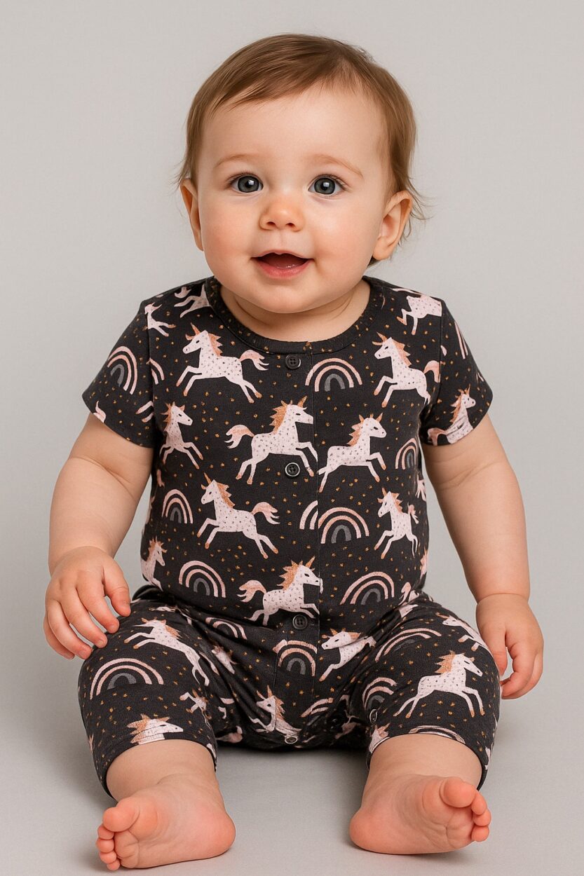 Short Zipsuit - Unicorn (3-24 Months)