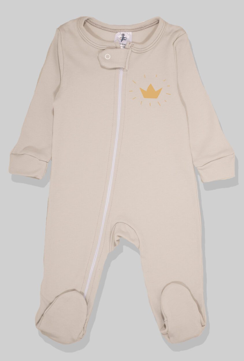 Set of 5 - Double-Zip Flannel Zipsuits | Penguin | Shooting Star | Bicycle | Crown | Cheetah (0-12 Months)
