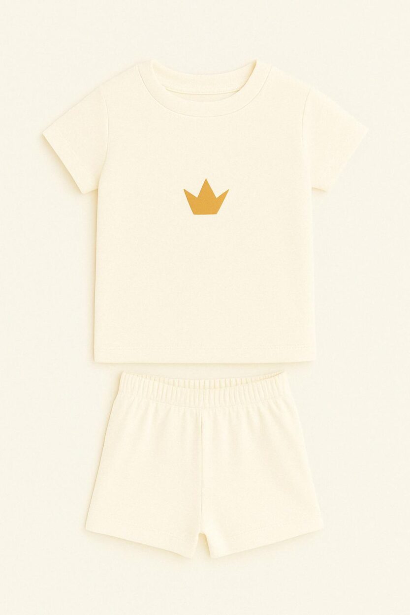 Short Sleepsuit Set | Print Crown (2-4 Years)
