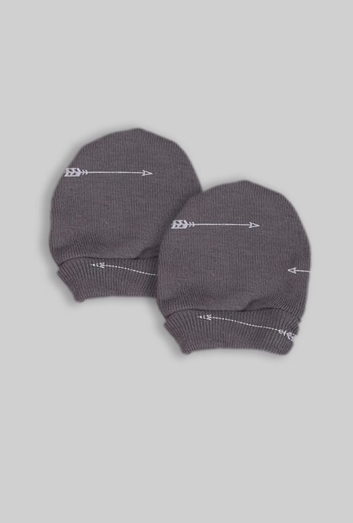Baby Mittens - Grey Arrows (0-3M)