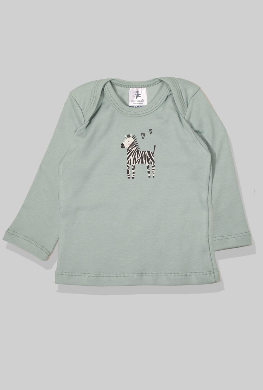 Long Sleeve Flannel Sleepsuit - Zebra - Green (1-2.5 Years)