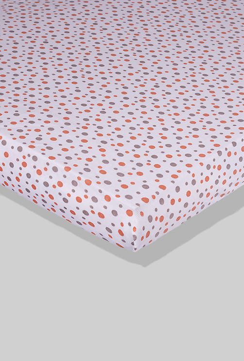 Baby Fitted Sheet - White Polka Dots - Cot / Toddler Bed | Cradle