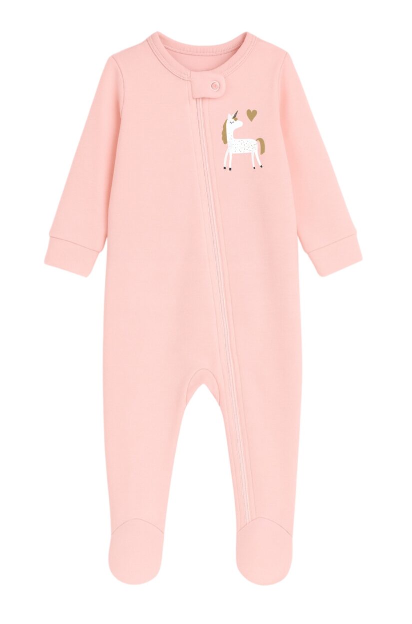 3-Pack Double Zip Flannel Rompers - Unicorns | Various Sizes