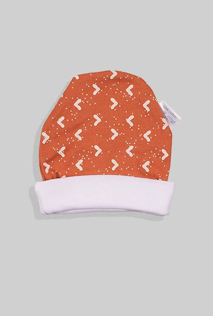 Baby Mittens & Hat - Brown Triangles Base