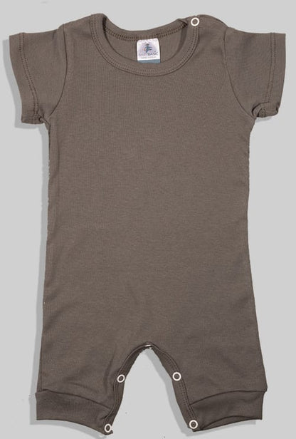 Set of 2 - Short Zipsuits - Dots Solid - Gray (3-24 Months)