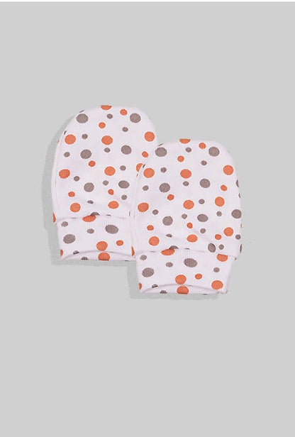 Baby Mittens & Hat - White Dots Base