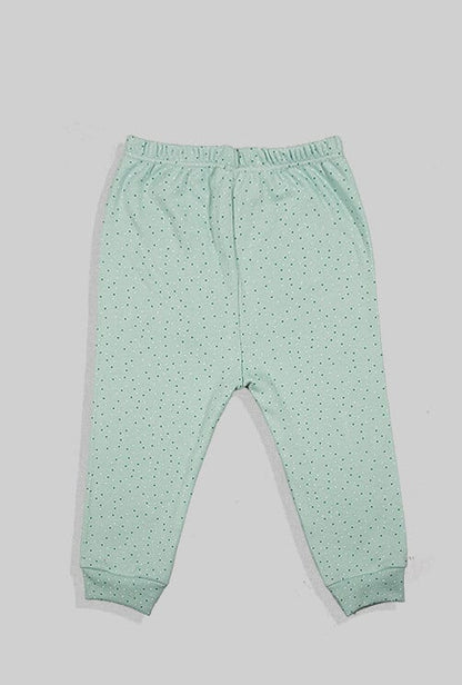 Long Sleeve Flannel Sleepsuit Set - Dots - Green (3 Months Up to 2.5 Years)