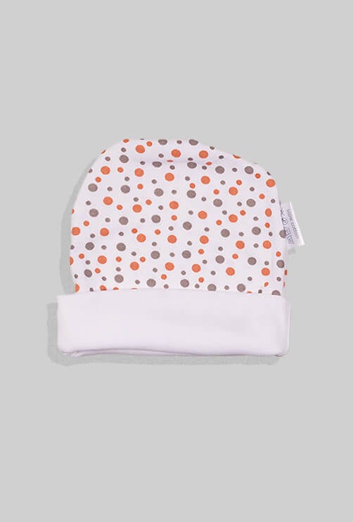 Baby Mittens & Hat - White Dots Base
