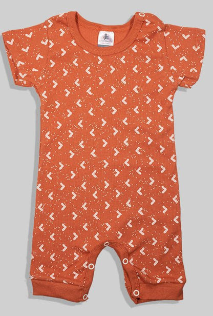 Set of 3 - Short Zipsuits - Triangles Stars Solid - Brown Gray (3-24 Months)