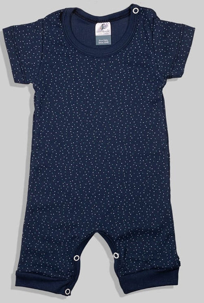 Set of 2 - Short Zipsuits - Dots Solid - Sky Blue (3-24 Months)