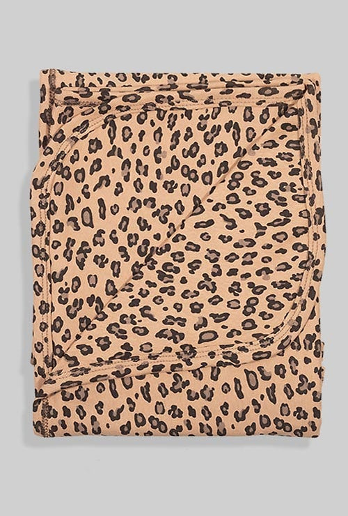 Double-Sided Summer Knit Blanket - Leopard Print