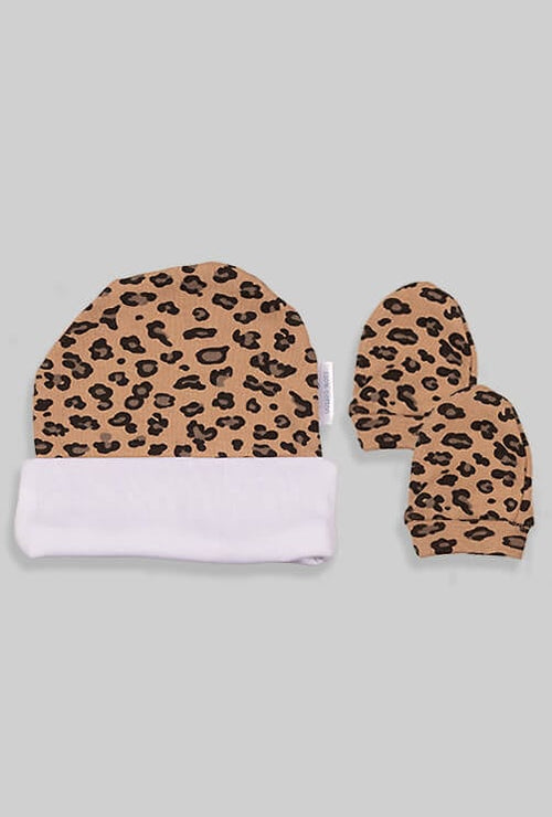 Baby Mittens & Hat - Spotted (0-6M)