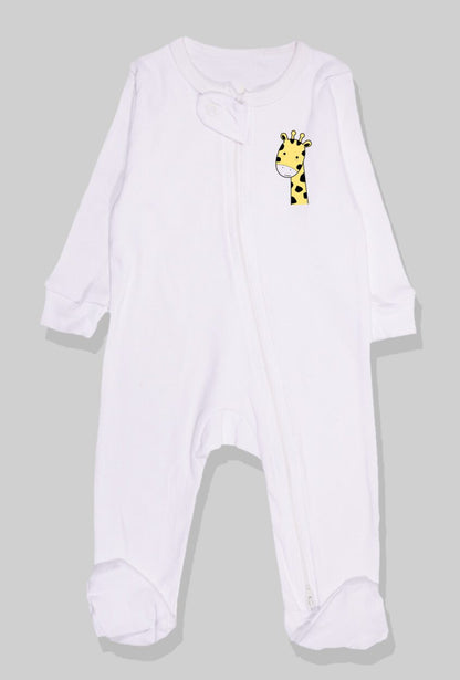 5-Pack Double Zip Flannel/Jersey Rompers - Animals (0-3M)