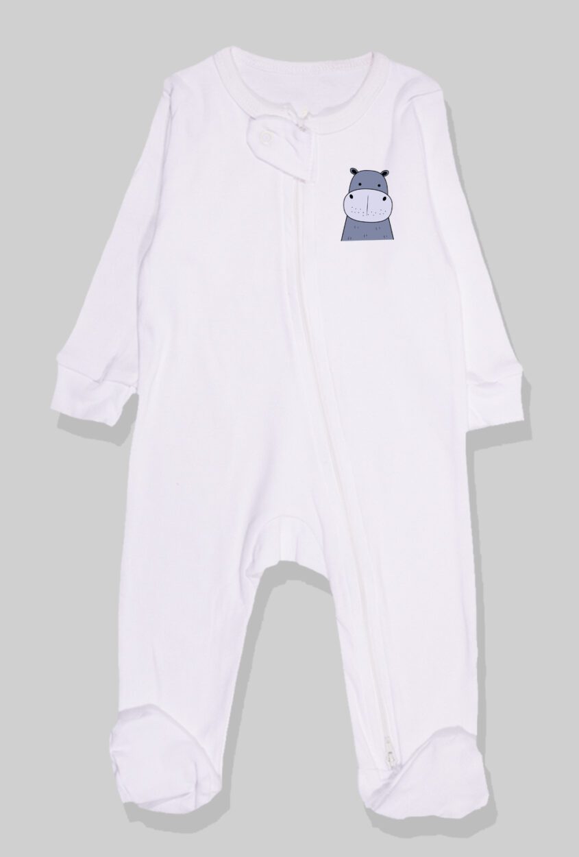 5-Pack Double Zip Flannel/Jersey Rompers - Animals (0-3M)