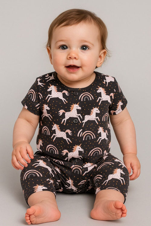 Short Zipsuit - Unicorn (3-24 Months)