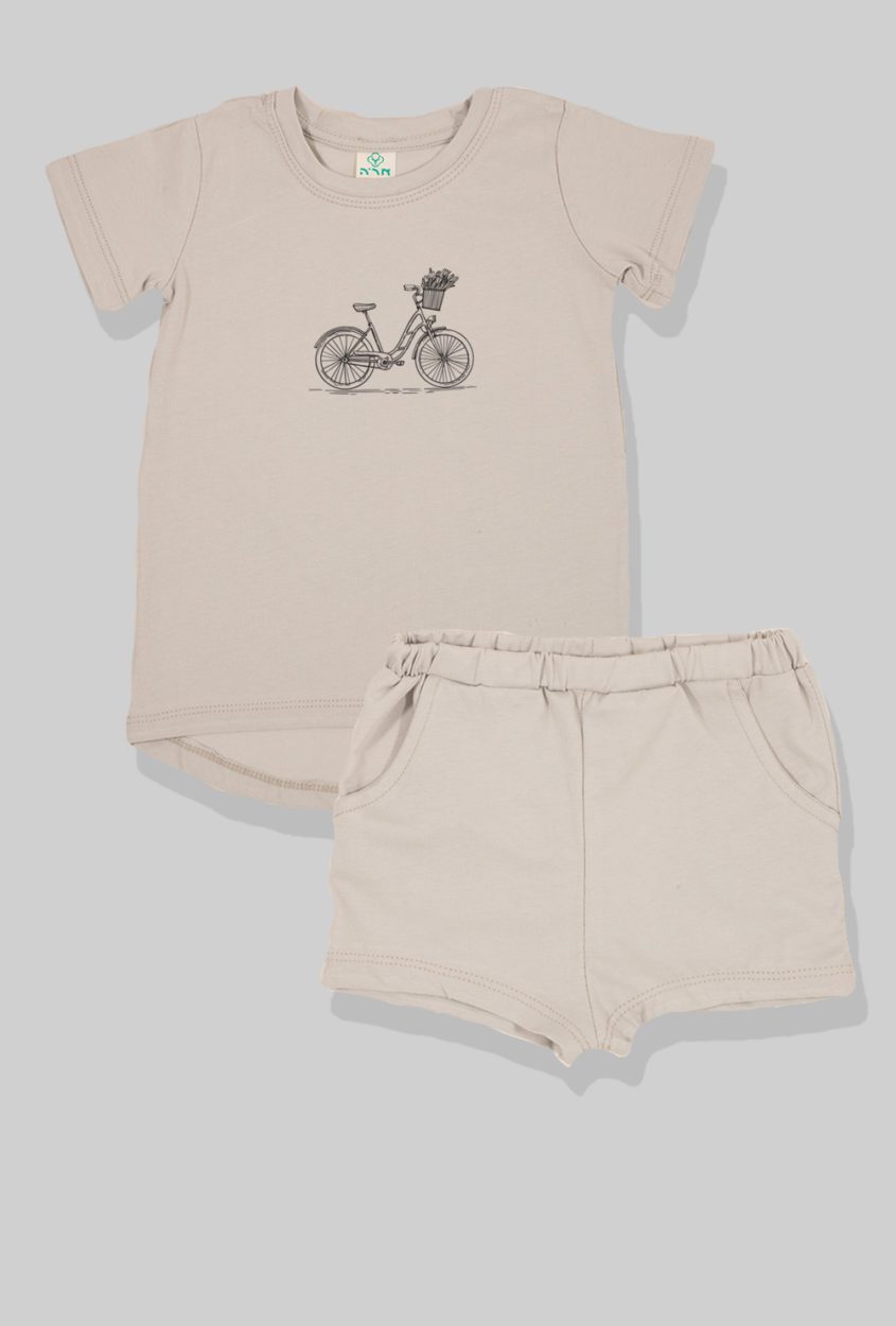 Nursery Set - Top & Pants - Bicycle - Light Gray (2-5 Years)