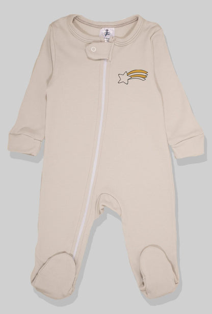 Set of 5 - Double-Zip Flannel Zipsuits | Penguin | Shooting Star | Bicycle | Crown | Cheetah (0-12 Months)