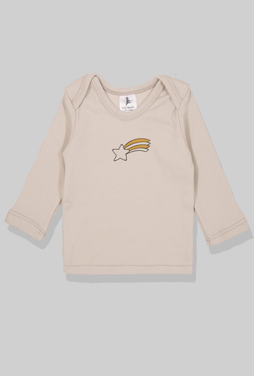 Long Sleeve Flannel Sleepsuit - Shooting Star - Gray (1-2.5 Years)