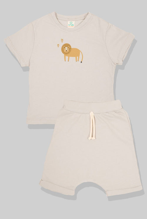 Nursery Set - Top & Pants - Lion - Light Gray (2-5 Years)