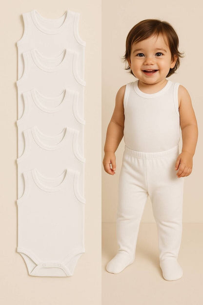 Sleeveless Bodysuits | 5-Pack | Various Sizes | Unisex