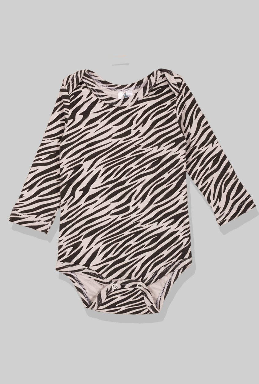 Flannel Open-Leg Pants & Bodysuit Set - Zebra (0-2 Years)