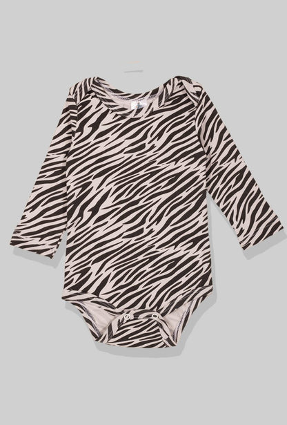Flannel Open-Leg Pants & Bodysuit Set - Zebra (0-2 Years)