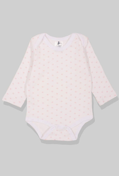 Flannel Open-Leg Pants & Bodysuit Set - Small Pink Stars (0-2 Years)
