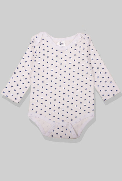 Flannel Open-Leg Pants & Bodysuit Set - Small Blue Stars (0-2 Years)