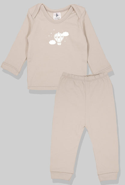 Long Sleeve Flannel Sleepsuit - Hot Air Balloon - Gray (1-2.5 Years)