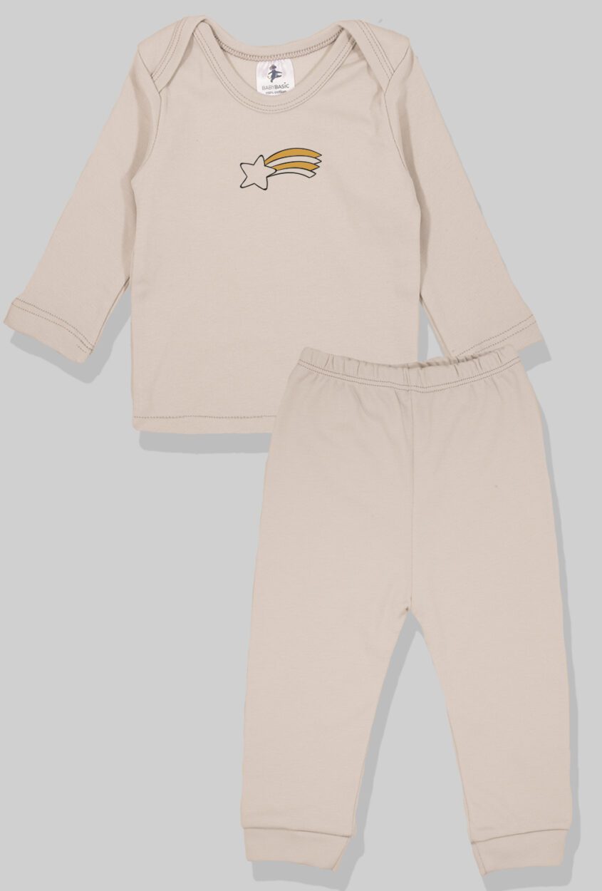Long Sleeve Flannel Sleepsuit - Shooting Star - Gray (1-2.5 Years)