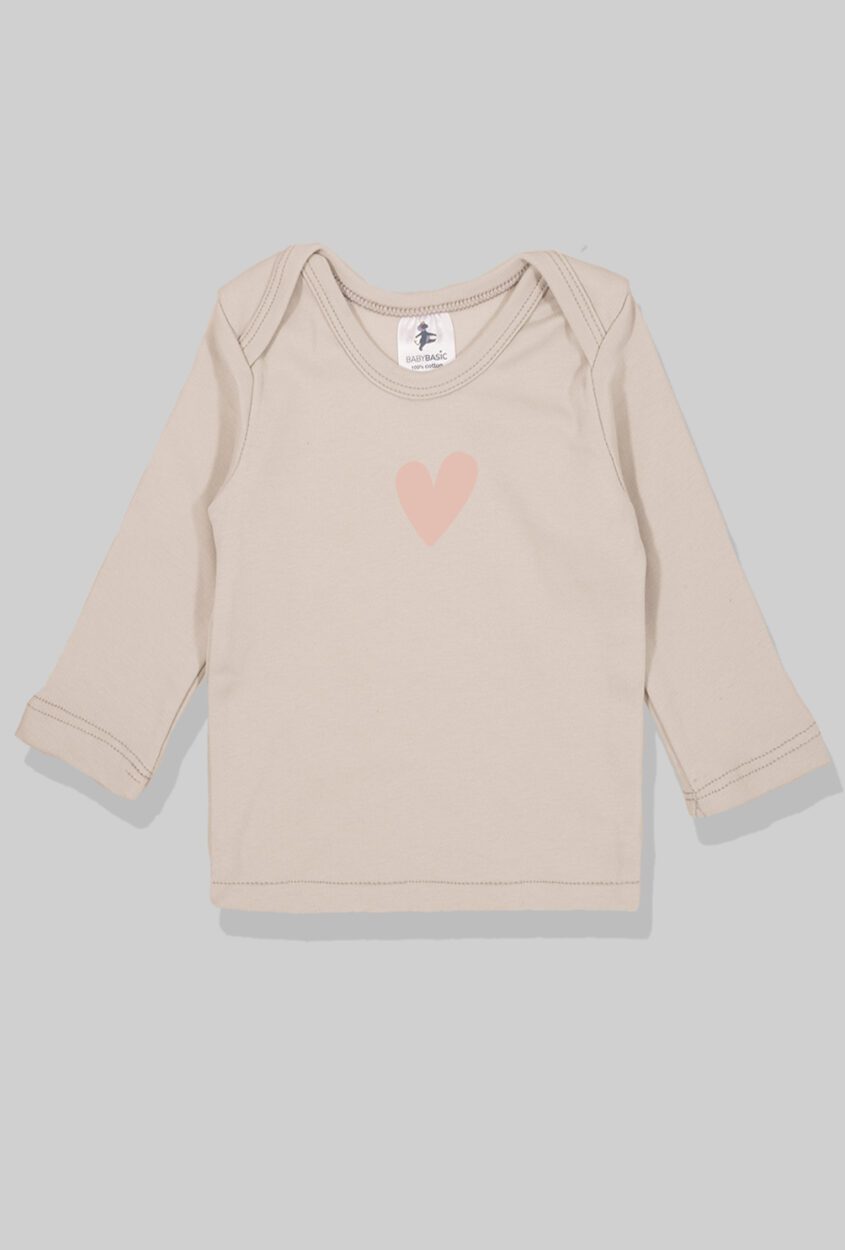 Long Sleeve Flannel Sleepsuit - Heart - Gray (1-2.5 Years)