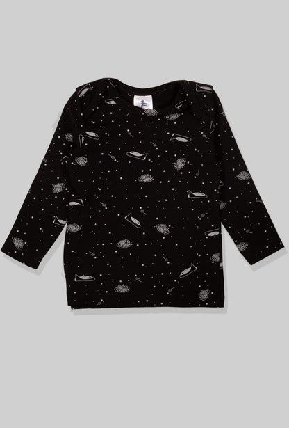 Long Sleeve Flannel Sleepsuit - Rockets (1-2.5 Years)