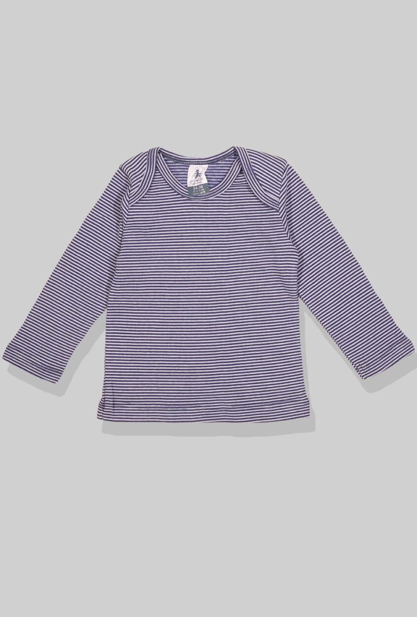 Long Sleeve Flannel Sleepsuit - Stripes Blue (6 Months - 2.5 Years)