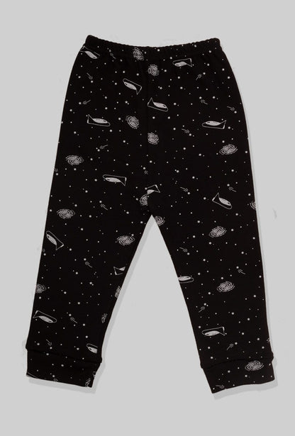 Long Sleeve Flannel Sleepsuit - Rockets (1-2.5 Years)