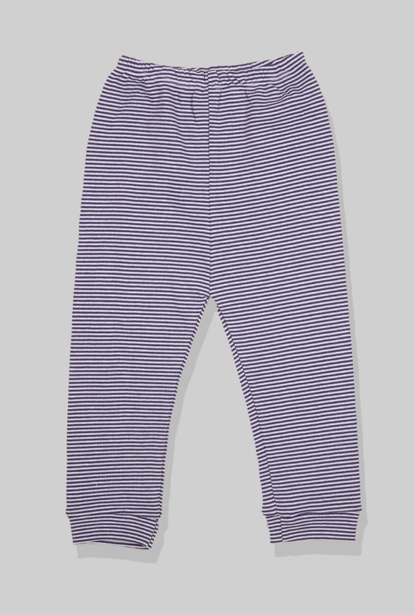 Long Sleeve Flannel Sleepsuit - Stripes Blue (6 Months - 2.5 Years)