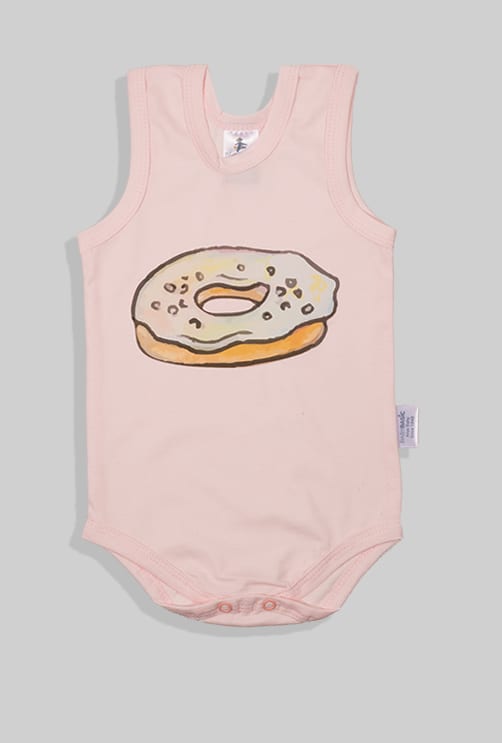 Set of 4 - Tank Bodysuits - Donuts Cupcakes Solid & Birds (3 Months - 2 Years)
