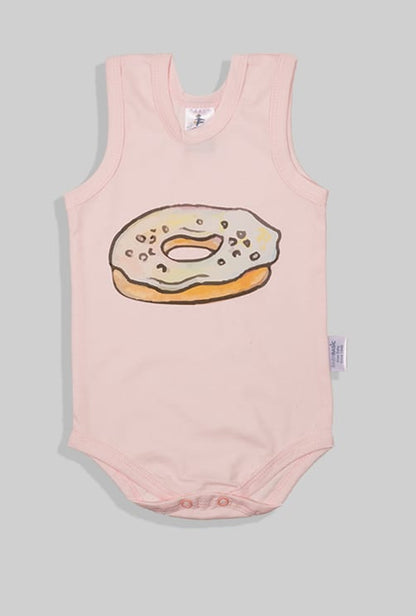 Set of 4 - Tank Bodysuits - Donuts Cupcakes Solid & Birds (3 Months - 2 Years)