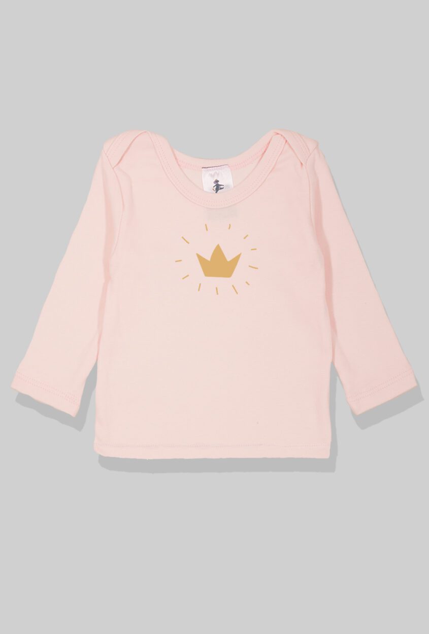 Long Sleeve Flannel Sleepsuit - Crown - Light Pink (1-2.5 Years)