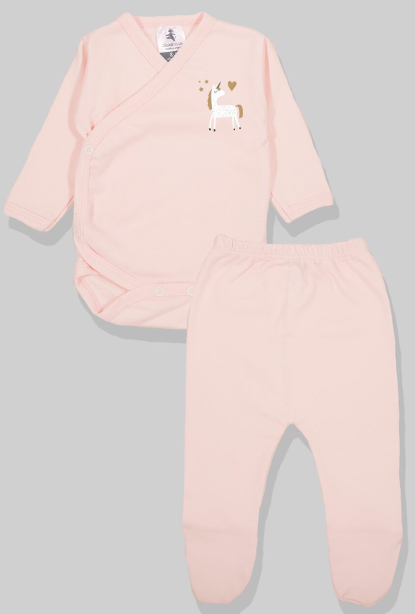 3-Pack Sets - Envelope Bodysuit & Footie Jersey - Purple & Unicorns
