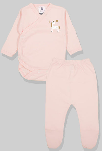 3-Pack Sets - Envelope Bodysuit & Footie Jersey - Purple & Unicorns