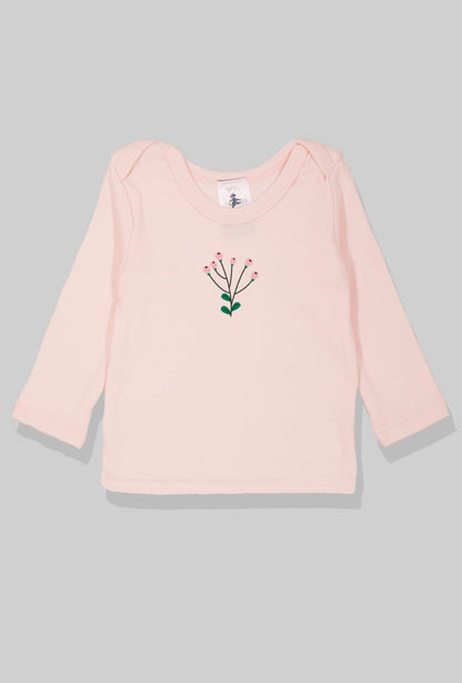 Long Sleeve Flannel Sleepsuit - Flower - Light Pink (1-2.5 Years)