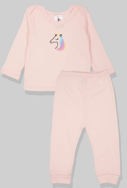 Long Sleeve Flannel Sleepsuit - Unicorn - Light Pink (1-2.5 Years)