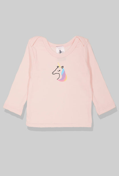 Long Sleeve Flannel Sleepsuit - Unicorn - Light Pink (1-2.5 Years)