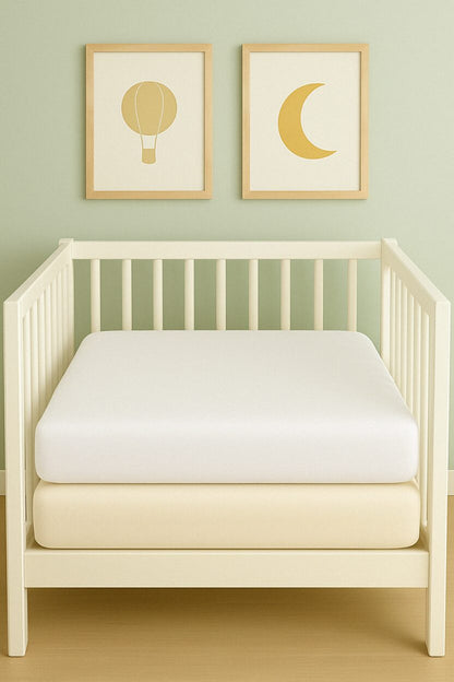 2-Pack Sheets White & Cream | Crib/Toddler Bed | Playpen | Bassinet | Pram