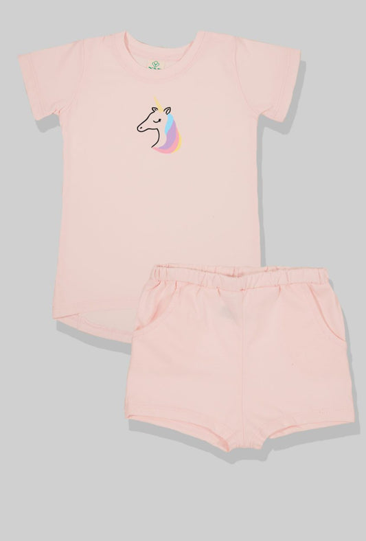 Nursery Set - Top & Pants - Unicorn - Light Pink (2-5 Years)
