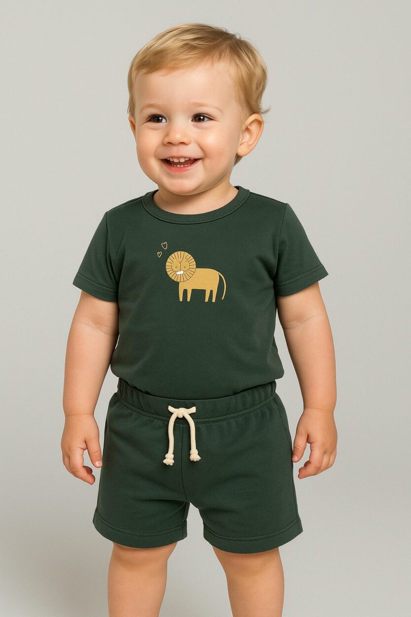 Nursery Set - Top & Pants - Lion - Green (2-5 Years)